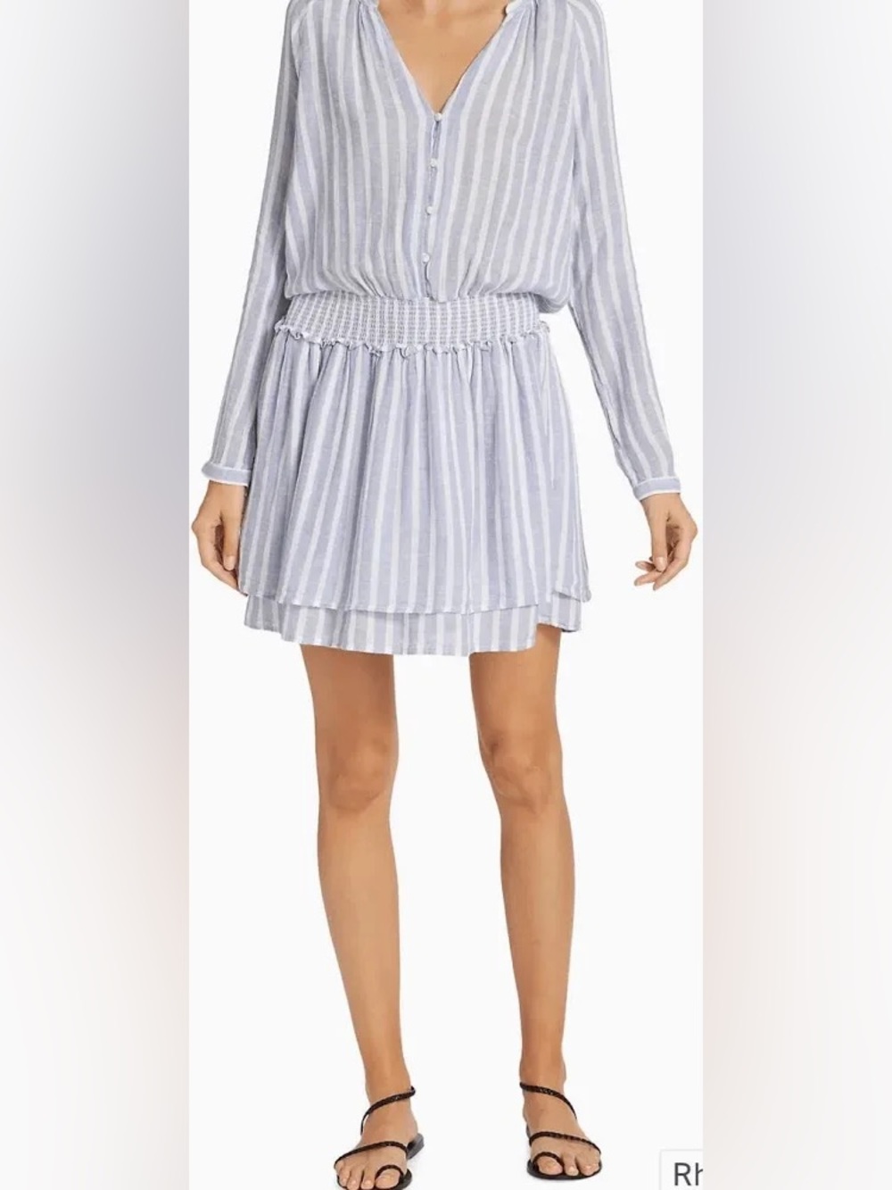 Rails Light Blue and White Striped Mini Dress